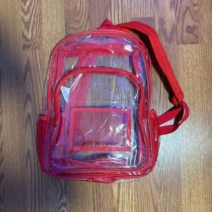 Red Clear Backpack USED